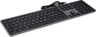 Tastierë LMP KB-1243-BIG, lidhje USB A, layout AZERTY, gri hapur