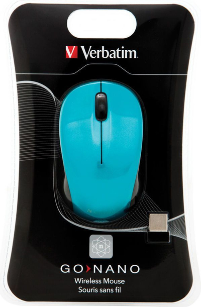 Maus Verbatim GO, wireless, USB, i zi dhe i kaltërt