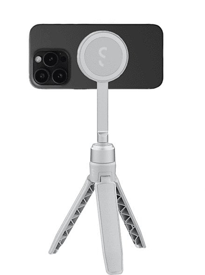 Магнетски трипод за смартфон ShiftCam SnapStand Mini, компактен, со рачка, сив Stone