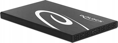 Kuti e jashtme për disk DeLOCK 42611, 2.5", USB 10 Gbps, alumini, e zezë e bardhë