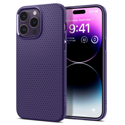 Mbrojtëse për celular iPhone 14 Pro Max Spigen Liquid Air, vjollcë e errët