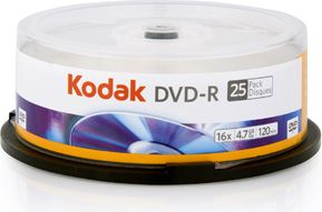 Disk DVD-R Kodak, 4.7 GB, 16x, 25 copë