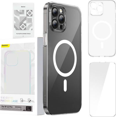 Mbrojtëse telefoni Baseus Magnetic Crystal Clear për iPhone 12 Pro, MagSafe, transparente
