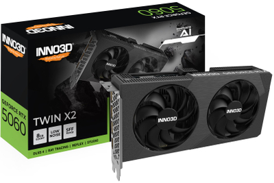Kartë grafike Inno3D GeForce RTX 5060 Twin X2, 8GB GDDR7, PCIe 5.0, e zezë