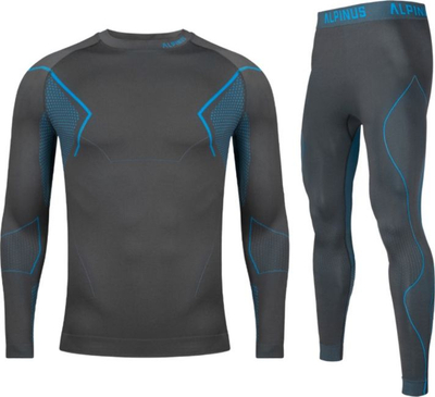 Термо сет за мажи Alpinus Active Base Layer M GT43880, полиестер, со долги ракави, сив со сина