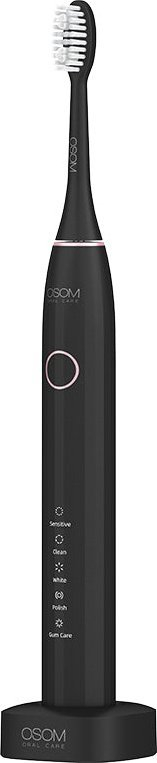 Електрична звучна четка за заби Osom Oral Care V10, полнива, со кутија за патување, црна