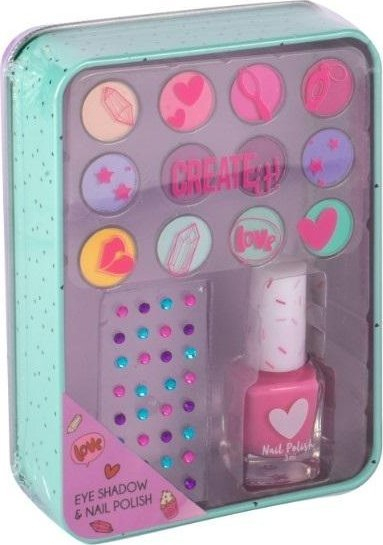 Set makeup për kalamoj Create It Canenco, hijë sysh dhe llak thonjsh, jeshile vjollcë