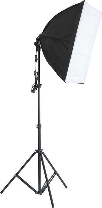 Комплет за фотографско осветлување AG401 Portable Photo Kit, правоаголен софтбокс, алуминиумски статив, црн