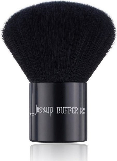 Furçë pudre Jessup Buffer 182, sintetike, me dorezë të shkurtër, e zezë