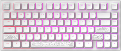 Tastierë mekanike gaming Dark Project ALU81A Terra Nostra, TKL, RGB, e bardhë