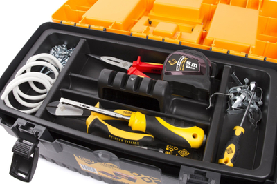 Kuti veglash Forte Tools TOOLBOX PT-19, 48.6x26.7x24 cm, plastike, gri