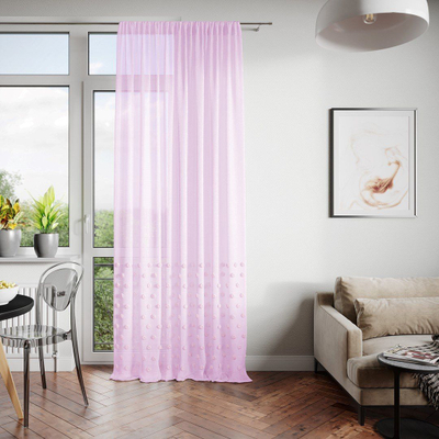 Perde AmeliaHome Lunare, 140 x 250 cm, gjysmë-transparente, rozë