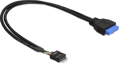 Kabllo Delock, USB 19 pin - USB 8 pin, 0.45 m, e zezë