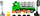 Kamion lodër Mega Creative Freight Car, shkallë 1:14, me gjëra shtesë, jeshil