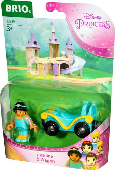 Lodër treni Brio Disney Princess Jasmine &amp; Vagon, 2 pjesë, për kalamaj 3+, ngjyrë turquoise