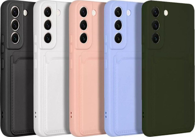 Kapak telefoni Futera Card Case për Samsung Galaxy A25 5G, silikon, me xhep për karta, vjollcë