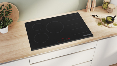 Plitë me induksion Bosch PXV831HC1E Series 6, 80cm, 5 zona FlexInduction, e zezë