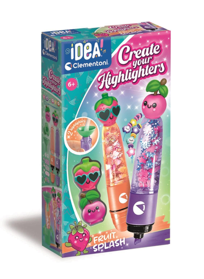 Set kreativ me markera Clementoni iDEA Create Your Highlighters Fruits, 6+, shumëngjyrësh