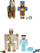 Set figurina Minecraft Craft-a-Block, 4 pako me nga 2 figurina, rreth 8 cm, me ngjyra