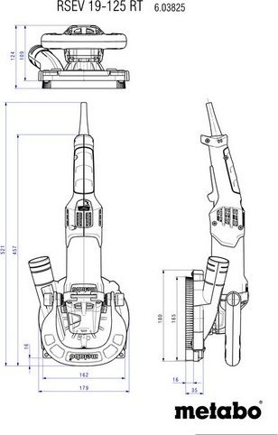 Rrafshuese renovimi Metabo RSEV 19-125 RT, 1900W, 125mm, me valixhe