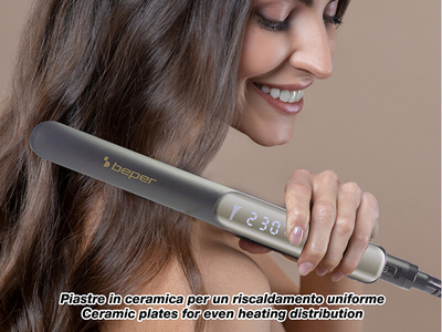 Piaster flokësh Beper Ceramic Pro Style P301PIS200, pllaka qeramike, ngjyrë roze
