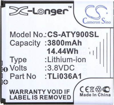 Bateri për hotspot Alcatel TLi036A1, 3800mAh, 14.44Wh, e zezë