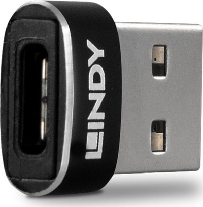 Adapter USB Lindy 41884, USB C në USB A, USB 2.0, i zi