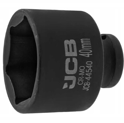 Çelës goditës JCB 1/2", 40mm, 6-këndësh, i zi