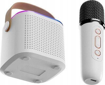 Altoparlant Bluetooth COFI Mini LED, me mikrofon karaoke, RGB, rozë