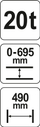Presë hidraulike Yato YT-55581, 20T, e kuqe