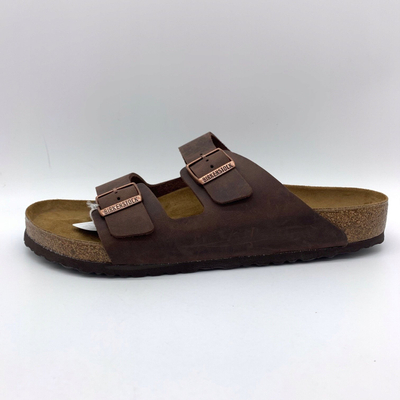 Sandale Birkenstock Arizona Waxy Leather, unisex, lëkurë natyrale, kafe