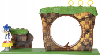 Set loje Sonic the Hedgehog Green Hill Zone JAKKS, figurë 6 cm, 10 pjesë, multikolor