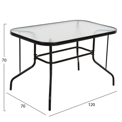 Tavolinë e jashtme Adam 120×70×70 Hcm (HM5679.03), zezë