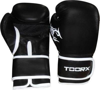 Doreza boksi Toorx Juoda, 10 OZ, mbyllje me shirit, të zeza
