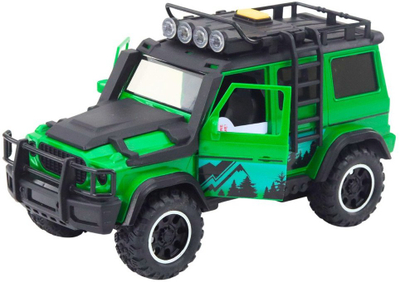 Set lodër makinë off-road me rimorkio dhe motor, drita dhe zëra, jeshile