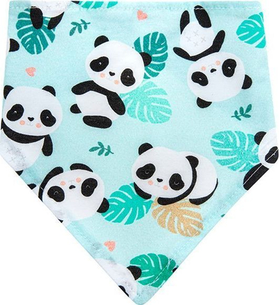 Përparëse-shall për bebe Akuku Panda Scarf, pambuk 100%, me kopsa, ngjyrë mente me panda