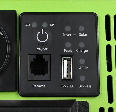 Inverter solar Qoltec Monolith 3 në 1, 12V, 1000W 2000W, i zi