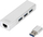 USB хаб Дигитус ДА-70250-1, УСБ 3.0 3 порти, Фаст Етернет, сребрен