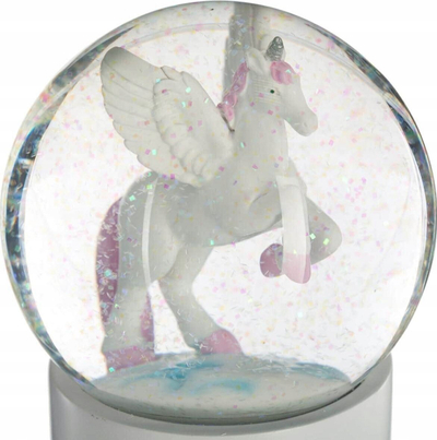 Glob bore dekorativ Atmosphera Unicorn, sferë xhami, bazë polirezine, gri