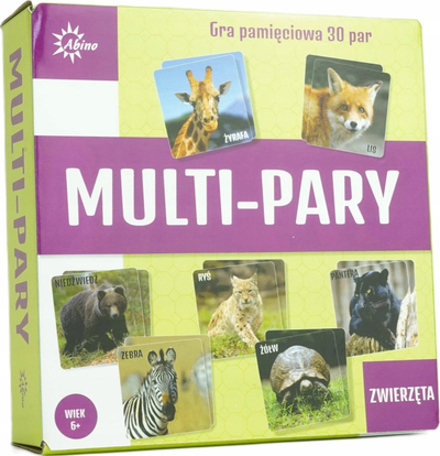 Loja memorje Abino Multiple Pairs Animals, 60 letra, për fëmijë, shumëngjyrëshe