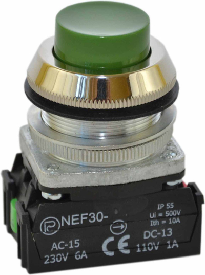 Buton kontrolli Promet W0 NEF30 W XY Z, 30mm, vetëkthyes, i gjelbër