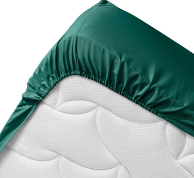 Çarçaf dopio me gartejë Biolina Cotton Double Fitted, 160x200 cm, pambuk organik, i bardhë