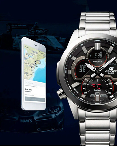 Orë dore për meshkuj Casio Edifice Bluetooth ECB-30D-1AEF, e argjendtë