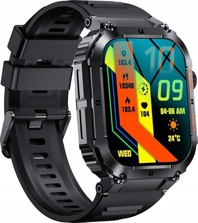 Orë inteligjente Denver SWC-191B, ekran 1.96", Bluetooth 5.0, e zezë