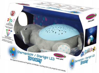 Dritë nate për fëmijë Jamara Dreamy Elephant, LED, 32cm, gri blu