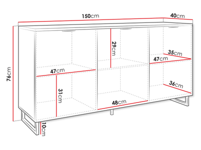 Komodë Surezi 3D (150 x 76 x 40)