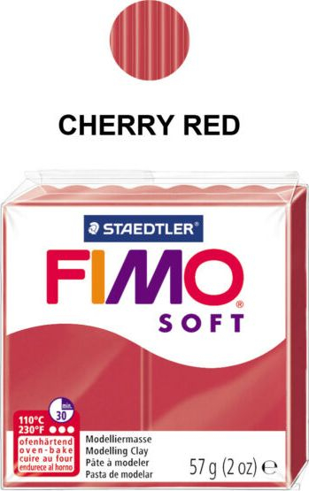 Пластелин Fimo Soft, 57g, црвена