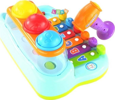 Lodër edukative ksilofon Leantoys, 6 taste, çekan, shumëngjyrësh