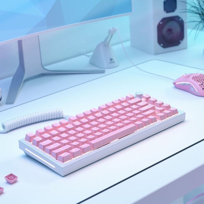 Set taste gaming Glorious GMMK V2 UK, ABS Doubleshot, 9 taste, Pixel Pink