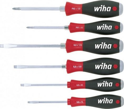 Set kaçavidash Wiha SoftFinish 21250, 6 copë, prerje e drejtë dhe Phillips